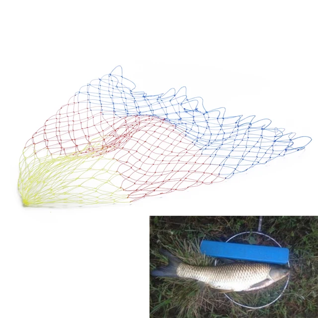 1PC 35/40/45/50/60 cm Rhombus Mesh Hole Depth Folding Nylon Landing Dip Net Nylon Fishing Nets Collapsible Fishing Tools 4