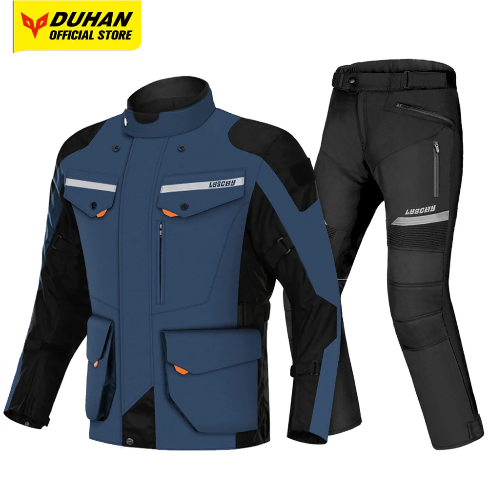 LYSCHY Cold-proof Motorcycle Jacket Pants Suit Waterproof Winter Men Motorbike Riding Jacket Protective Gear Armor Clothing motorcycle jacket motorcycle armor motorcycle clothing