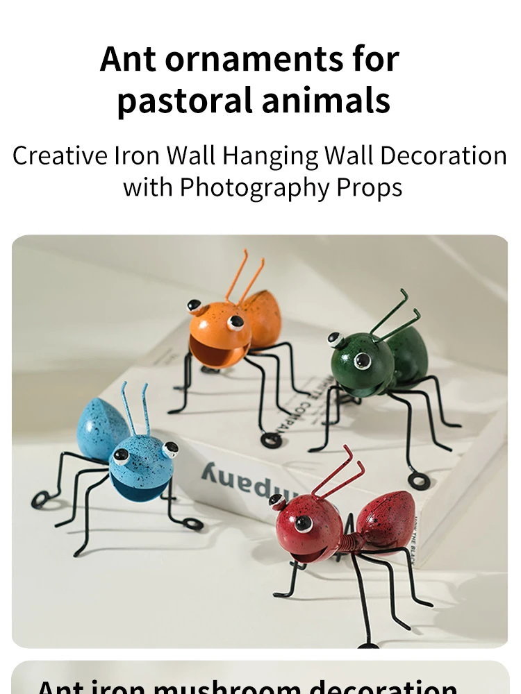 Description Picture 3 of itemMetal Ants Garden Decoration, Fence Lawn Bedroom Living Room Hanging Wall Decoration, 3D Sculpture Ants Art Decoration Ornament