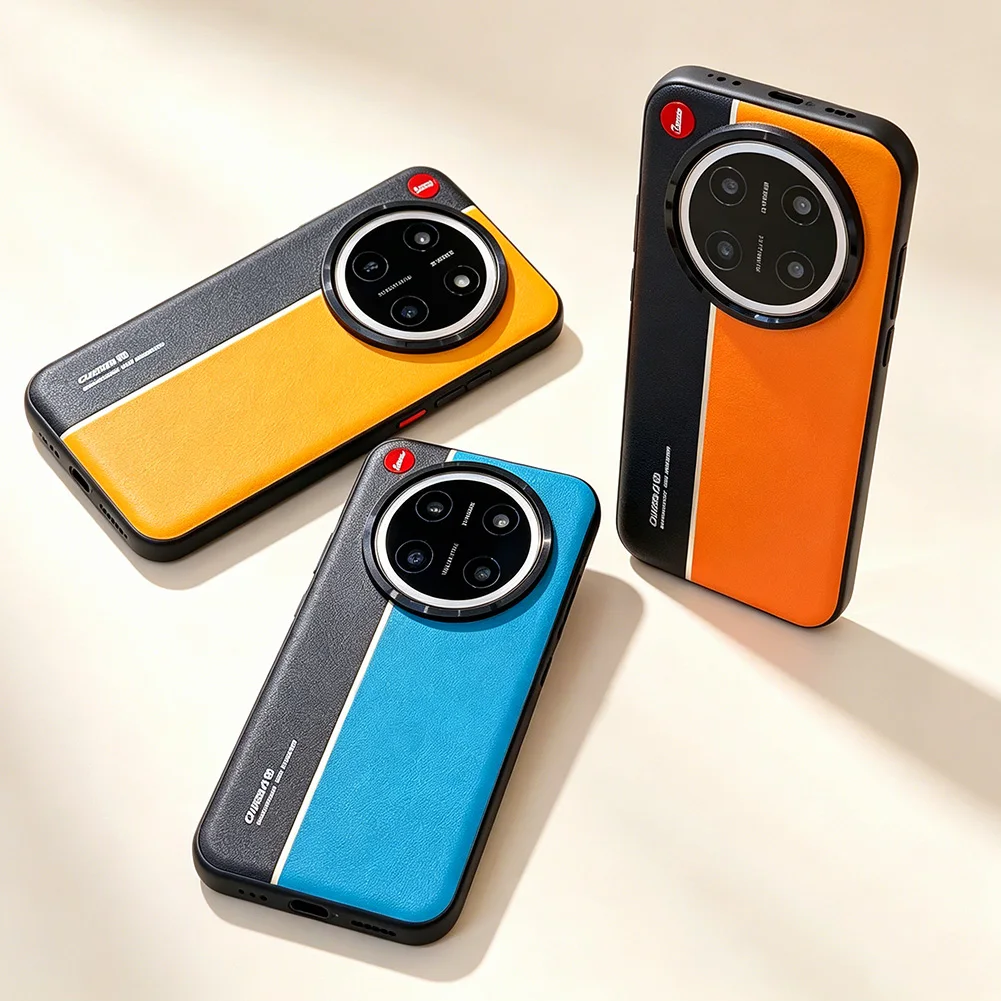 Fluorescent Two-Pigment Leather Phone Case - Night Lightning Collection