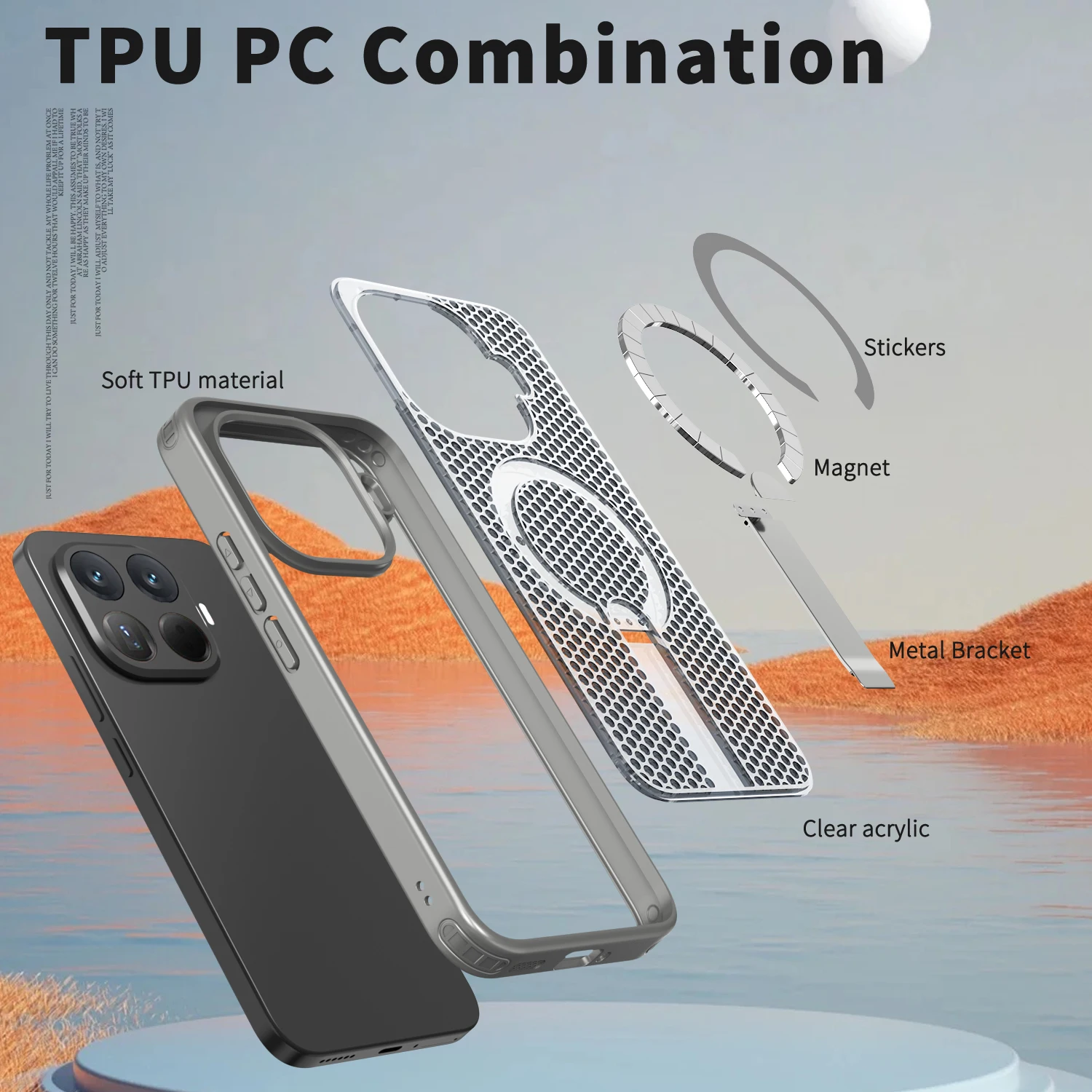 Enhanced Cooling Heat Dissipation Magnetic Case with Shockproof Bracket Cover