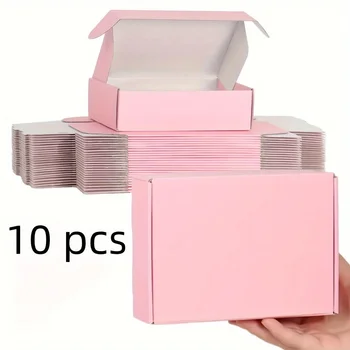 10 Pcs Pink Shipping Boxes Pink Corrugated Cardboard Mailer Boxes Bulk for Packaging Small Business Mailing Gift 1