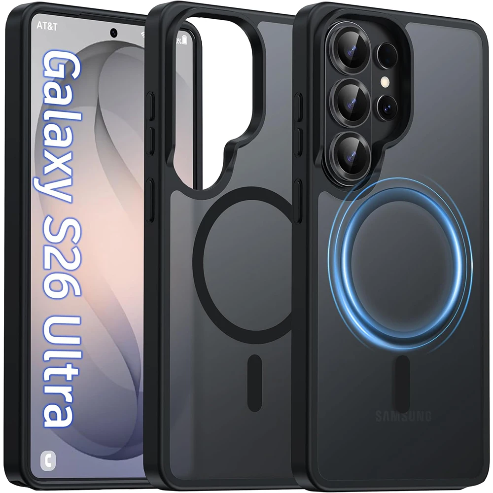 Sleek Black Matte Phone Case with MagSafe Compatibility