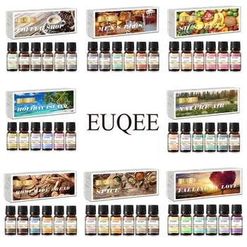 EUQEE 6pcs/set Fragrance Oil Gift Kit For Diffuser Coffee Bakery Harvest Spice Pumpkin Pie Forest Pine Sweet Fruit Aroma Oils 1