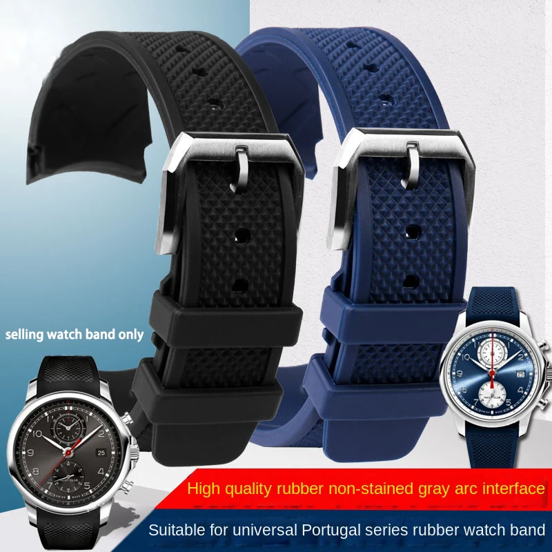 Cinturino Subacqueo In Gomma Siliconica Da 22Mm Per Iwc Portugieser Yacht Club Chronograph Iw390503 Iw390502/390507 Cinturino Per Orologio Nero Blu