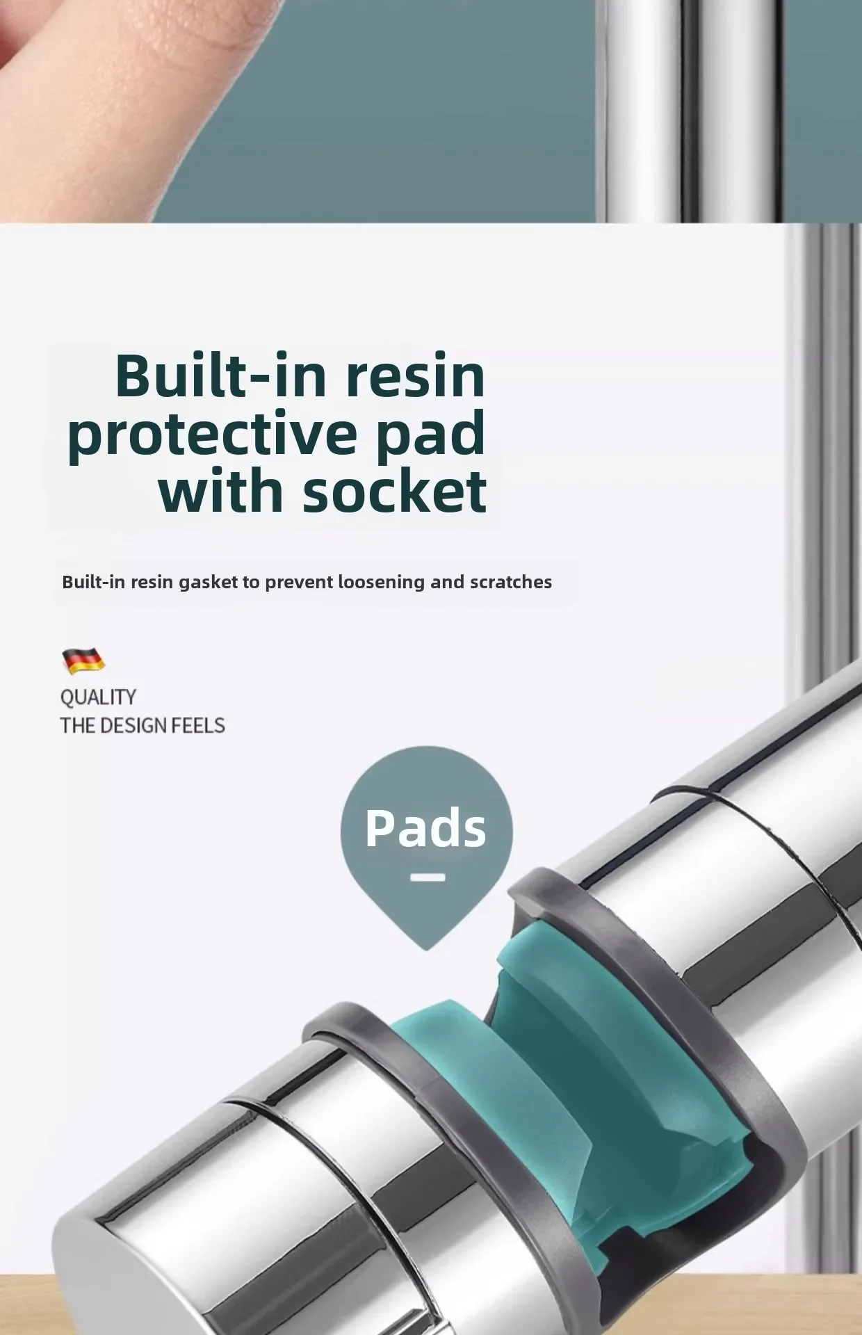 Description Picture 6 of item1pc Universal Shower Head Holder Adjustable 18~25mm ABS Chrome Shower Rail Holder Bathroom Accessories Shower Mounting Brackets