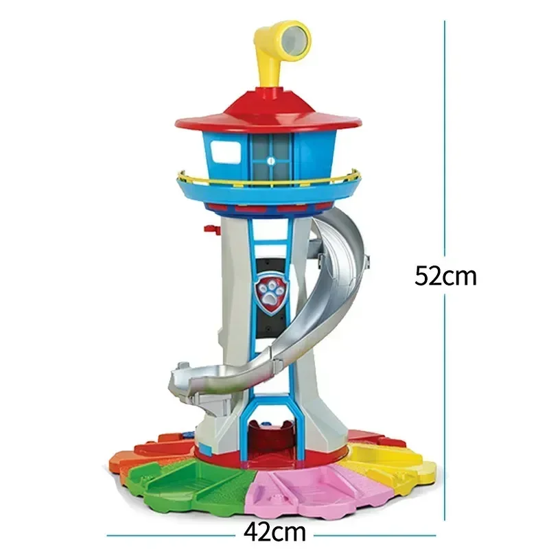 thumbnail image 1 of Juego de torre de la Patrulla Canina Original para niños, vehículo de vigilancia, figuras de Anime, patrulla canina con bicicleta de rebote, regalo de cumpleaños, 1 of 5