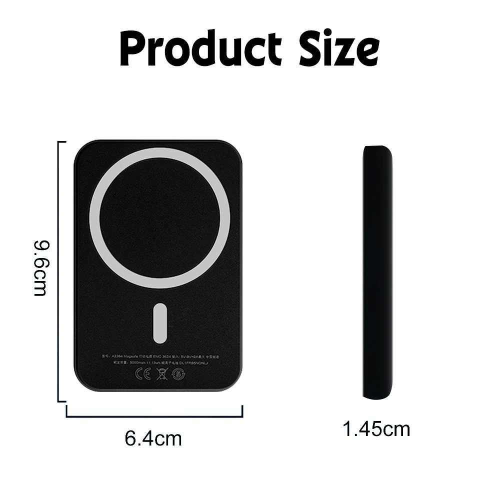 Mini Wireless Magnetic Power Bank 5000mAh Super Fast Charging Ultra Capacity External Battery Power Bank For iPhone15 14 13 12 6