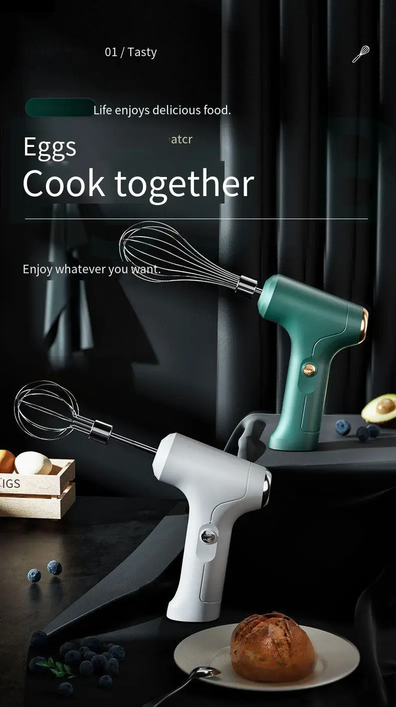 Description Picture 2 of itemHome Baking USB Handheld Electric Whisk Whipping Cream Stirring Kitchen Gadgets Portable Electric Food Mixer Blender 3 Speeds