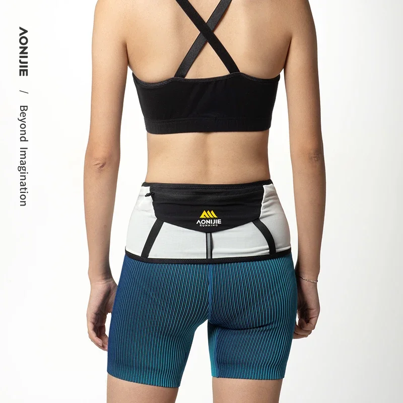 AONIJIE W8121 Elastic Sports Waist Bag Running Funny Pack Marathon Race Number Belt Pocket For Mountaineering 2