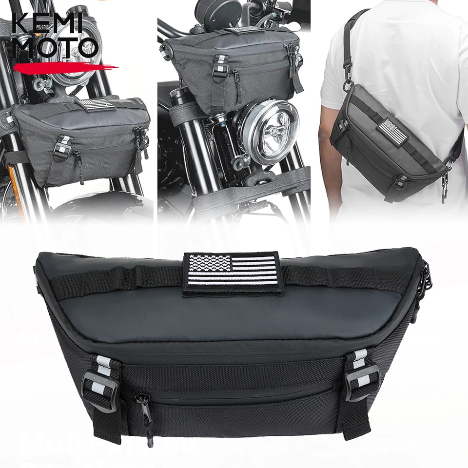 Borsa Anteriore Per Scooter E Bici - Manubrio - In EVA E Pelle Nera - Porta Oggetti Universale