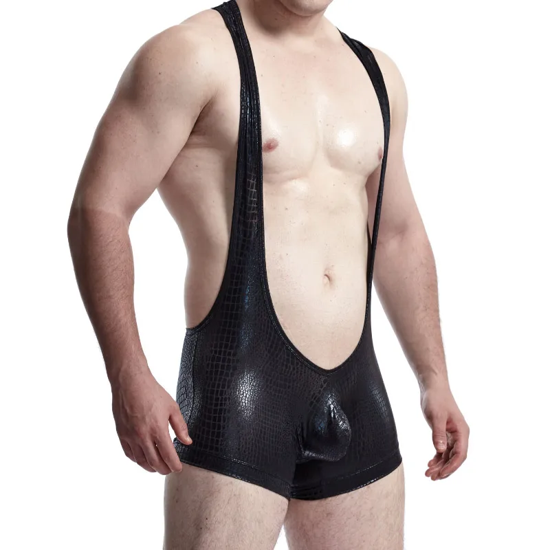 Men Jumpsuits Wrestling Singlet Bodysuit Jockstrap Backless Leotard Underwear Gay Sexy Bodysuit Erotic Briefs Penis Pouch Thong 2