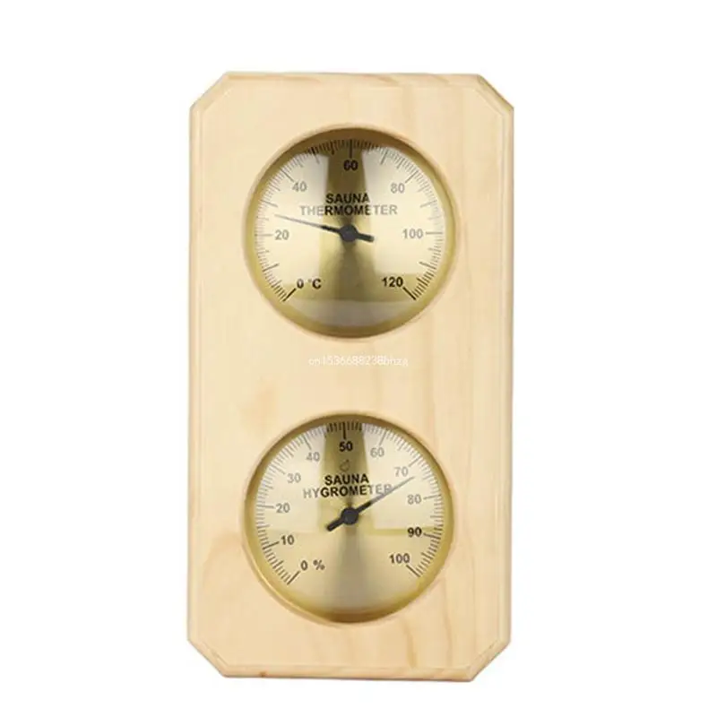 

Sauna Thermometer 2 in 1 Wooden Sauna Hygrothermograph Indoor Thermometer & Hygrometer for Hotel or Sauna Room Dropship