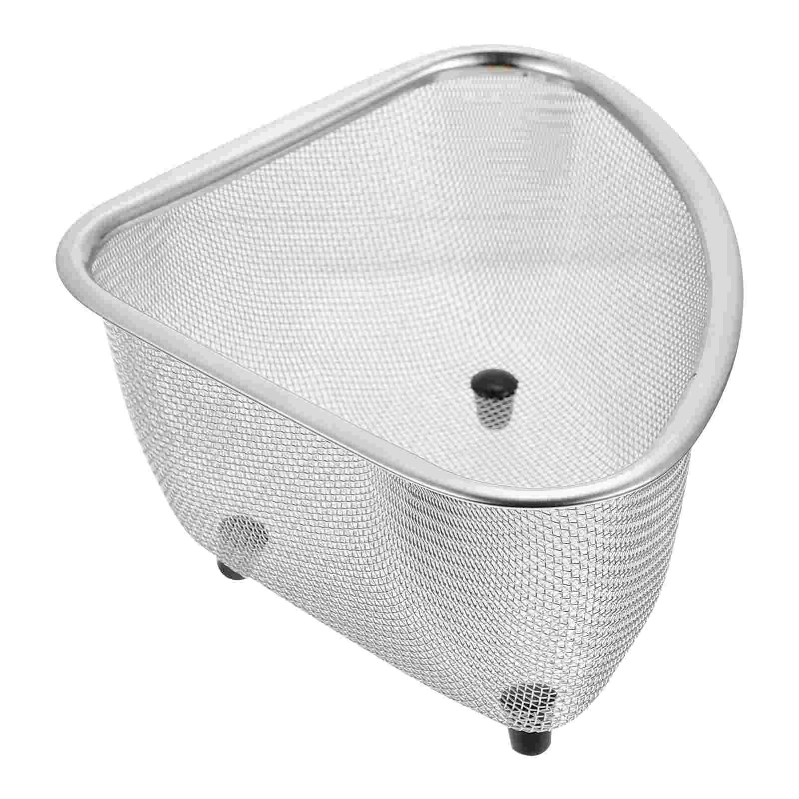 

Drain Basket Storage Shelves Sink Brush Holder Dish Rack Mesh Plastic Vegetable Washing