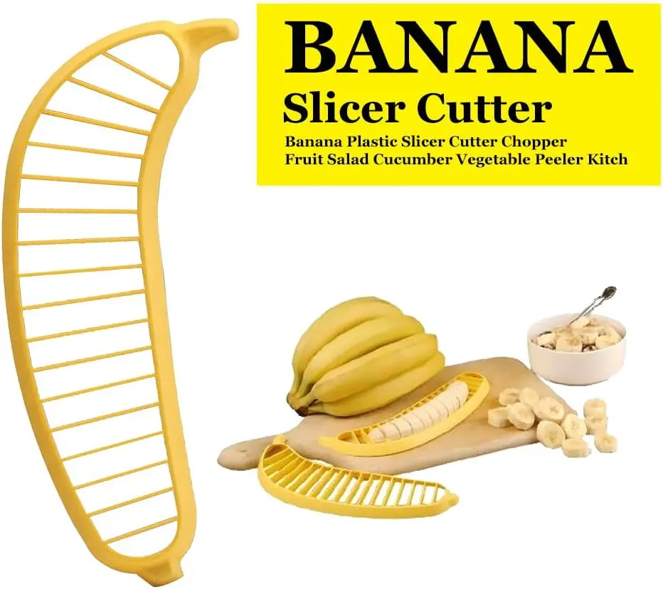 2Pcs Banana Slicer-perfect for fruit salads Generic Handle Plastic Banana Fruit Slicer Cutter Chopper