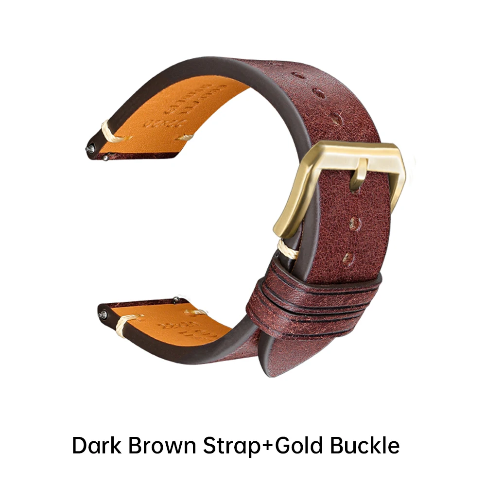 Premium Full Grain Leather Watch Strap with Quick Release