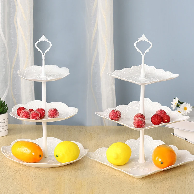 Afternoon Tea Wedding Plates 3 Tier Creative Home Hotel Tools Cake Shop 3 Layers Cake Rack Tray