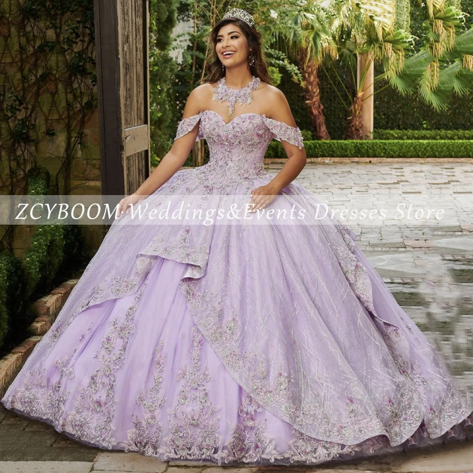 Vestido de noche de quinceañera con capa de flores y espalda abierta, traje de baile de lujo, largo hasta el suelo, tren de barrido, con cordones, 2024