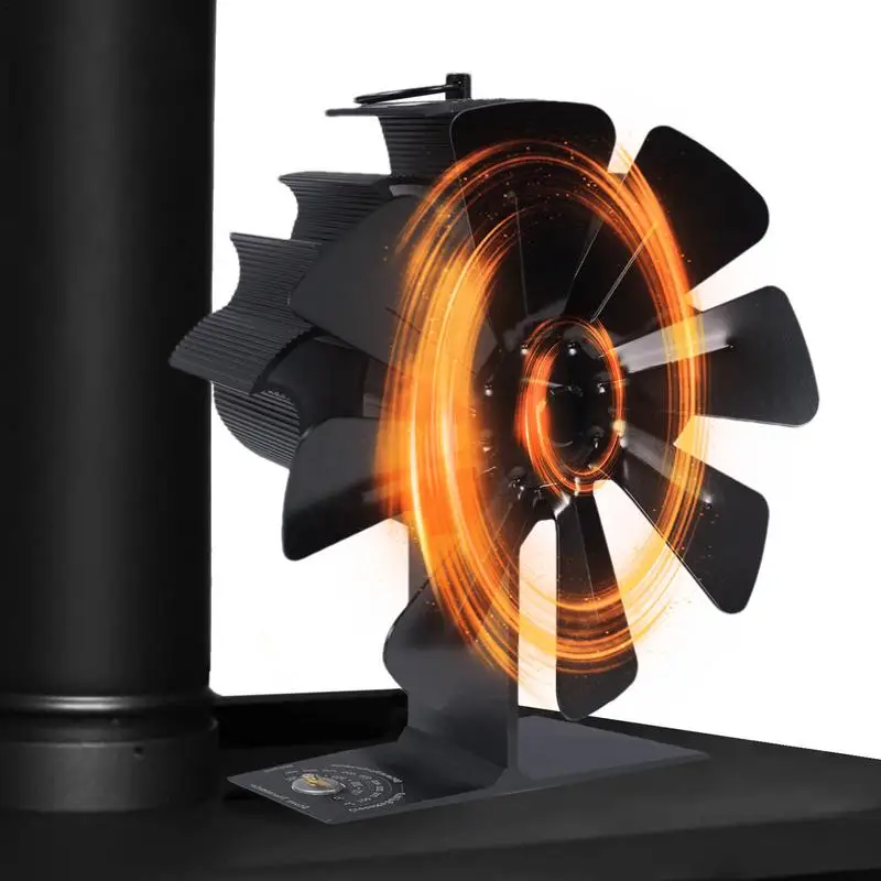 

Mini Heat Powered Stove Fan 8 Leaves Fireplace Fan heater Fireplace Blower wood Stove Accessories Winter Warm Heat Distribution