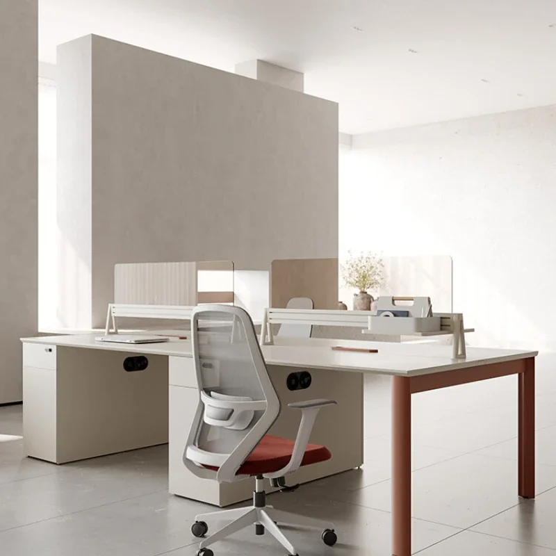 Office desks, chairs, screens, workstations, employee combinations, card seats, office staff desks, minimalist office furniture simple and modern office desk for staff 4 people screen designer clerk telemarketer six employees 2 card seat table and