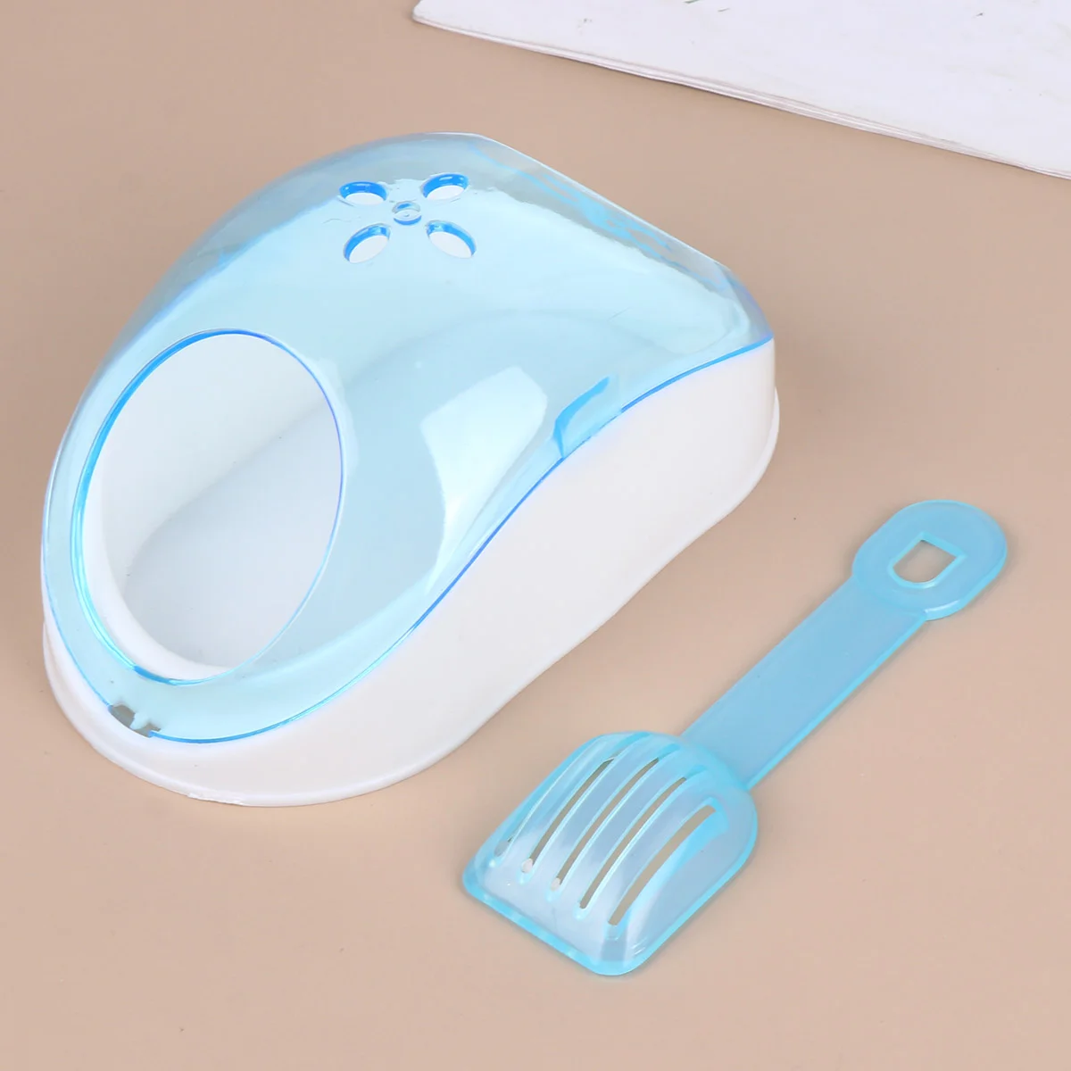 Small Pet Sand Bath Chinchilla Bathroom Toilet Hamster with Scoop Animal Harbor