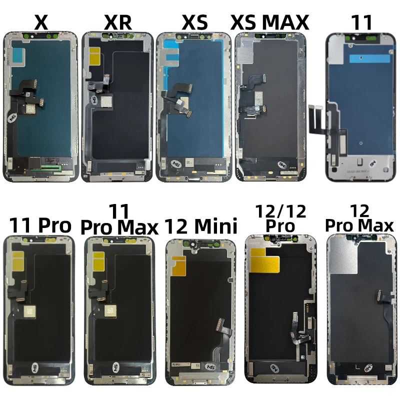 Display LCD INCELL con 3D Touch per iPhone X XR XS Max 11, 12 Mini, 13, 14 Pro, 15, 16, 17 Pro Max, 15 Plus - Ricambio Digitalizzatore - immagine 3