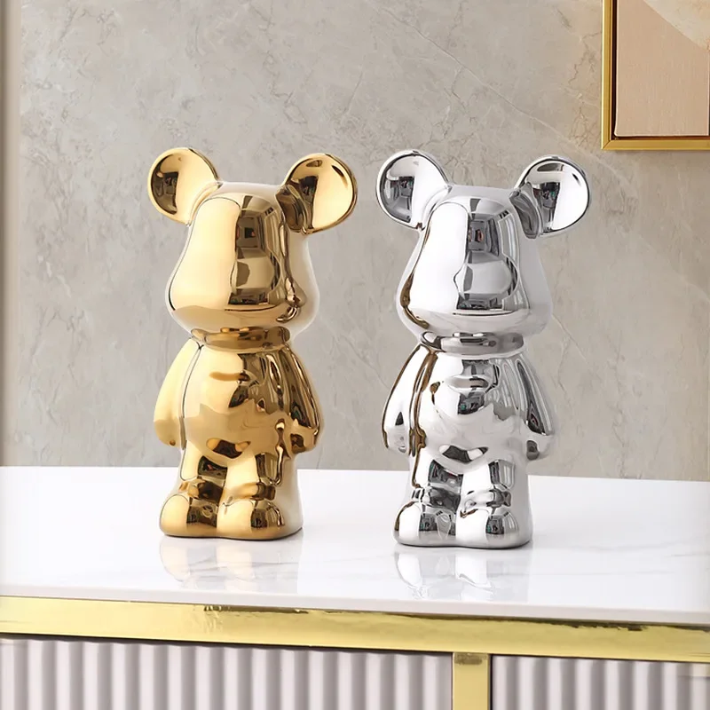 Nordic Bearbrick Bear Living Room Cartoon Garden Decoration Accessories Home Decor Arts and Crafts Supplies Desk Figurines Gifts images - 6