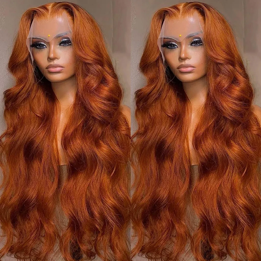 

Orange Ginger Wig 13x4 Lace Frontal Wig Body Wave Lace Front Wig Human Hair PrePlucked Cheap Colored HD Lace Wig 13x6 Human Hair