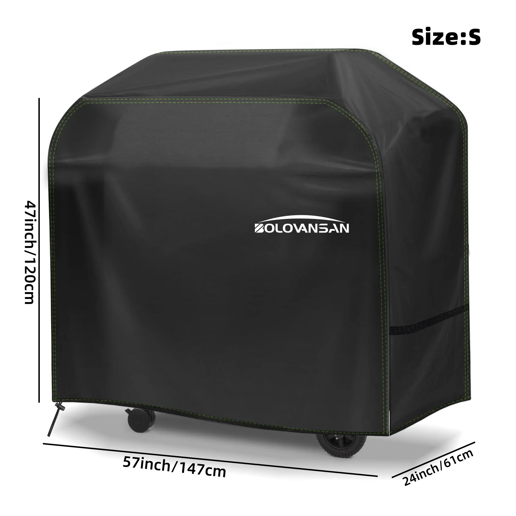 BBQ Cover Waterproof Oxford Fabric with Reflective Strips Anti-UV Windproof & Rip-Proof For Weber Brinkmann Char Broil