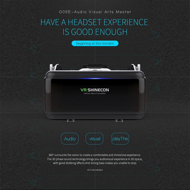 Shinecon Viar Óculos de Realidade Virtual 3d para Iphone Android Smartphone Smartphone Fone de Ouvido Óculos de Proteção Casque Jogo de Vídeo vr - Image 3