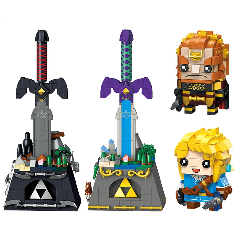 

2024 The Legend of Zelda Tears of the Kingdom Master Sword Link Ganondorf Model Action Figures Assemble Building Blocks Kids Toy
