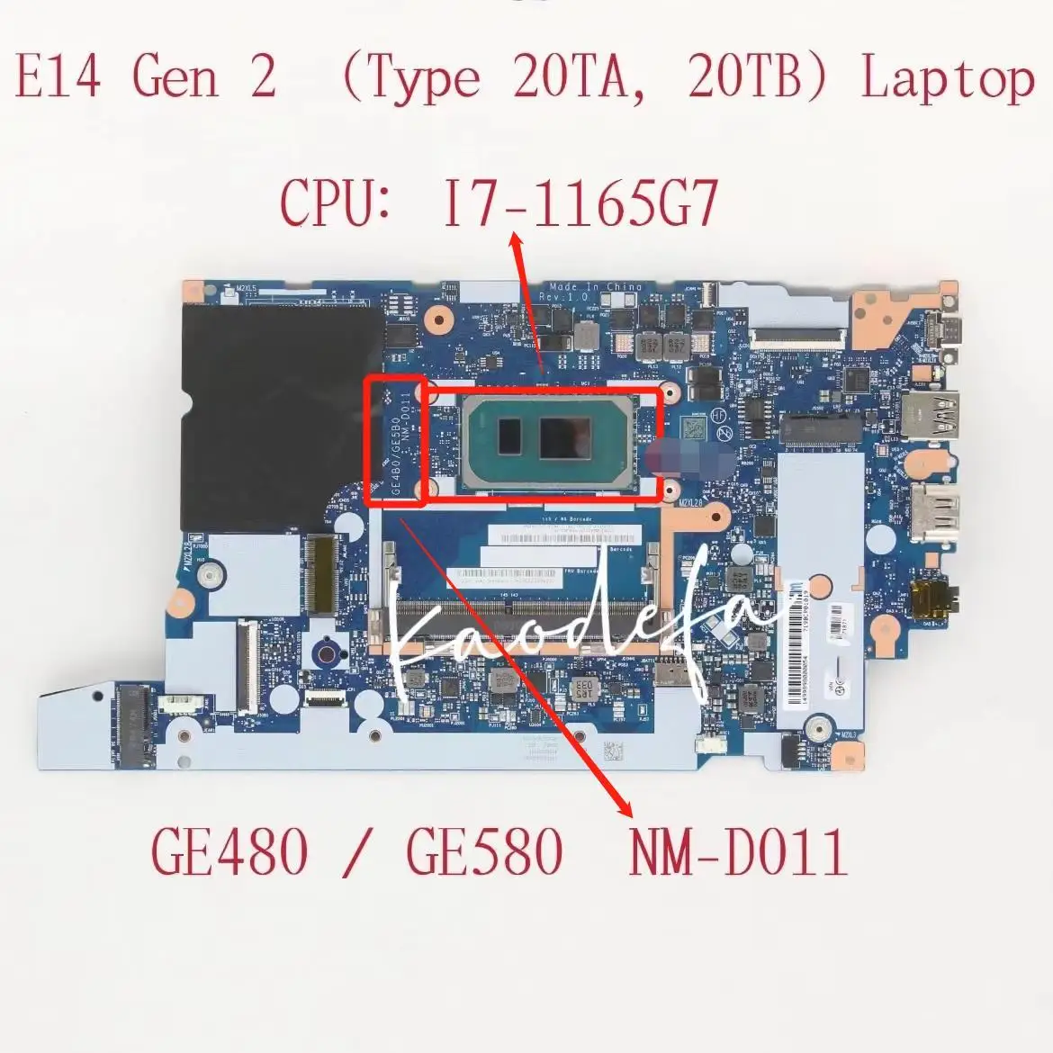Nm-D011 Per Lenovo Thinkpad E14 Gen 2 Cpu Della Scheda Madre Del Computer Portatile: I7-1165G7 Ddr4 Fru: 5B21C71875 5B21C71873 5B20Z48199