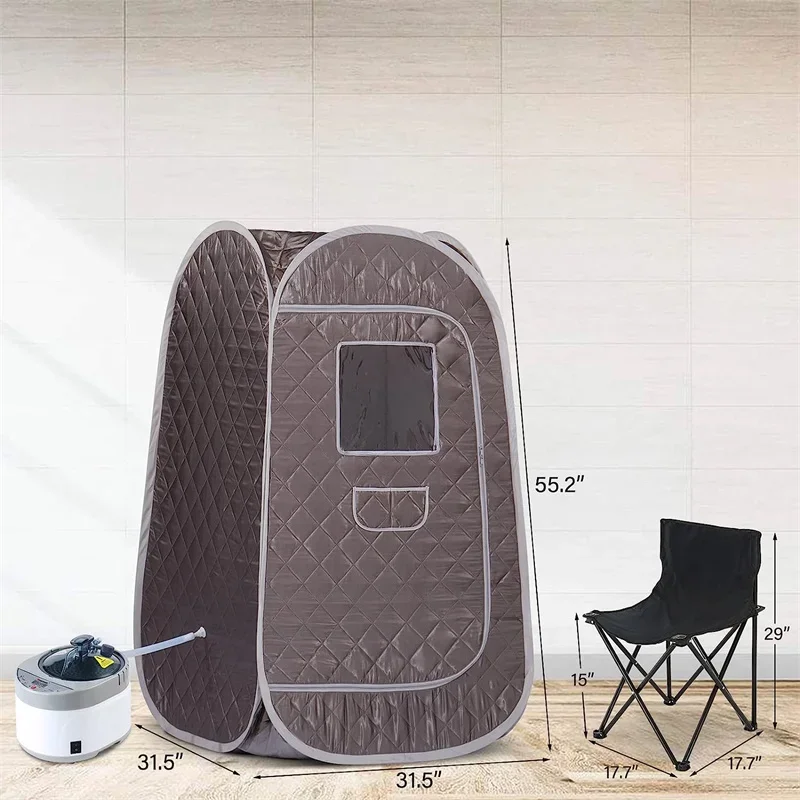 Portable Full Size Steam Sauna Set with 4 Liters Large Steamer Remote Control for Relaxation Body Detox Therapy portable steam sauna