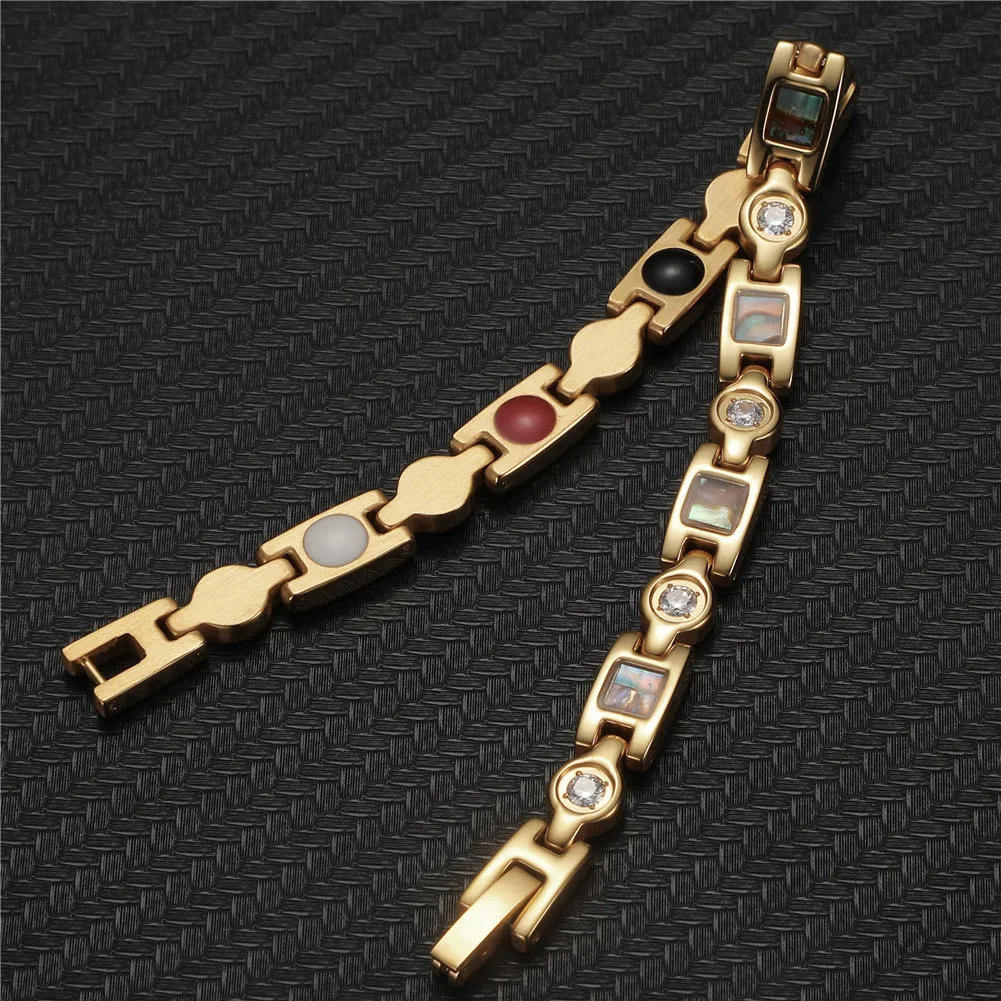 Abalone Shell Titanium Steel Energy Bracelet Magnetic Energy Anti-oxidation Anti-radiation Healthy Ladies Bracelet