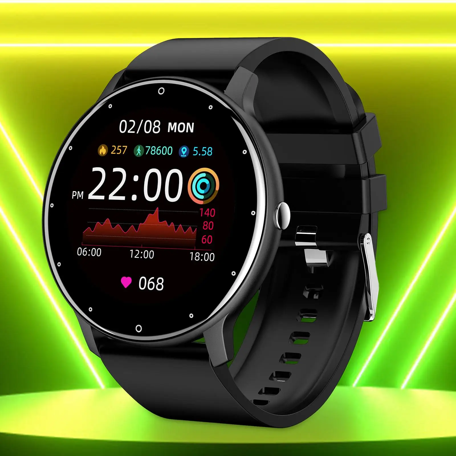 Akıllı Saat Smartwatch 1.28 "Fitness Takip Cihazı 45.5mm Kadran 8 Spor Modu Fitness Saati Adım Sayacı IP67 Su Geçirmez Kadın Erkek için