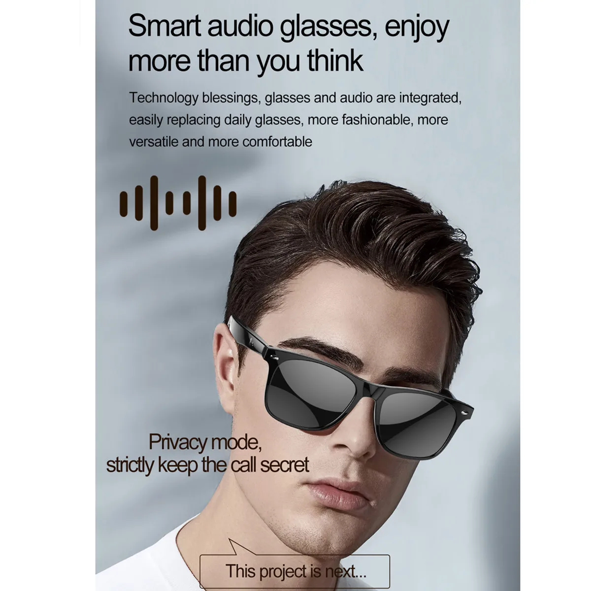 AI Smart Glasses Translate Real Time Language Translator for Bluetooth Call Remote Music Meeting Assistant Translator Sunglasses