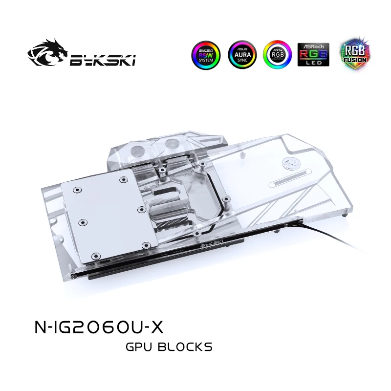 

Водяной блок BYKSKI для цветных игр RTX2060 Ultra/iGame GTX1660Ti Ultra 6G/полное покрытие, радиатор для видеокарты, медный блок