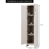 Tall Storage Cabinet Free Standing Floor Storage Tower with Four Shelves and Single Door, for Living Room, Bathroom 3
