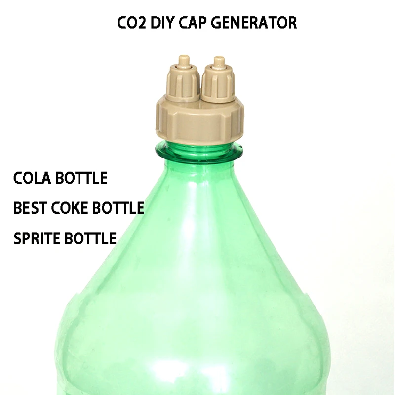 Aquarium DIY CO2 Generator System Bottle Cap Fish Tank Plant CO2 Diffuser System Accessories Supplies 2 Pack aquarium co2 diffuser aquarium co2 accessories co2 generator kit aquarium co2 generator