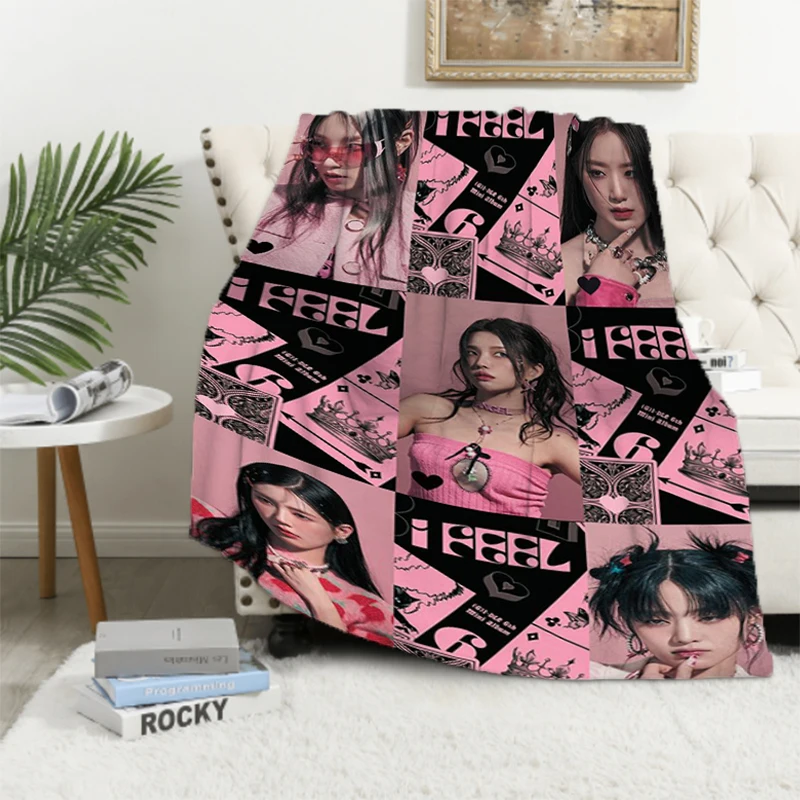 (G)I-DLE Kpop Gidle Bed Blanket Blankets for Decorative Sofa Blanket Summer Comforter Fluffy Soft Blankets & Throws Throw Furry