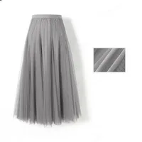 New Women Mesh Elastic Tutu Skirt Beach Spring Summer Korean High Waist Fashion Pleated Long Skirt Black White Tulle Skirts - Image 3