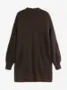 ZAFUL Women's Daily Solid Color Long Sleeve Drop Shoulder Loose Pointelle Knit Open Placket Slouchy Longline Layering Cardigan 2