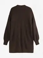 ZAFUL Women's Daily Solid Color Long Sleeve Drop Shoulder Loose Pointelle Knit Open Placket Slouchy Longline Layering Cardigan 2