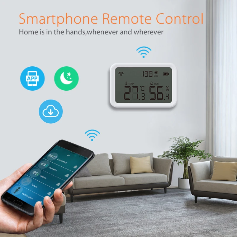 

Temperature And Humidity Sensor Real-time Detection Tuya Battery Display Smart Smart Home Hygrometer Thermometer Detector