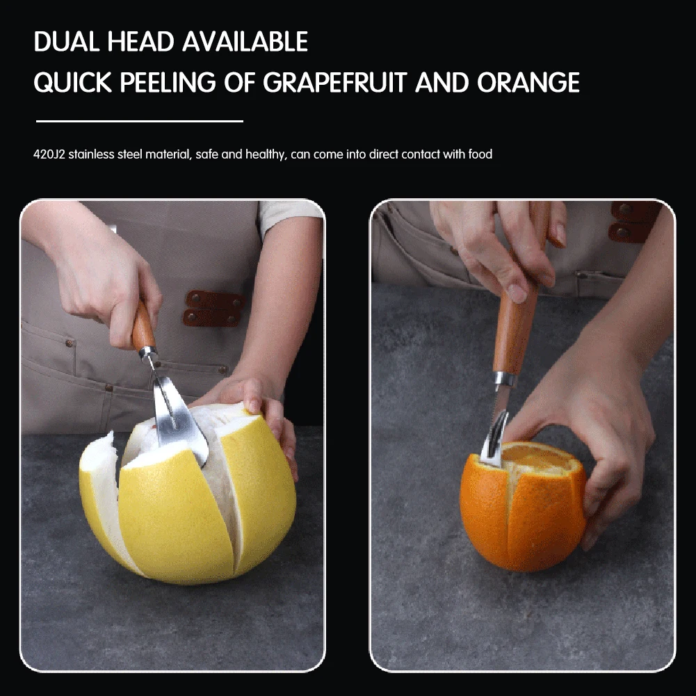 Double Head Orange-Peeler Portable Effortless Fruit Skin Remover For Grapefruit