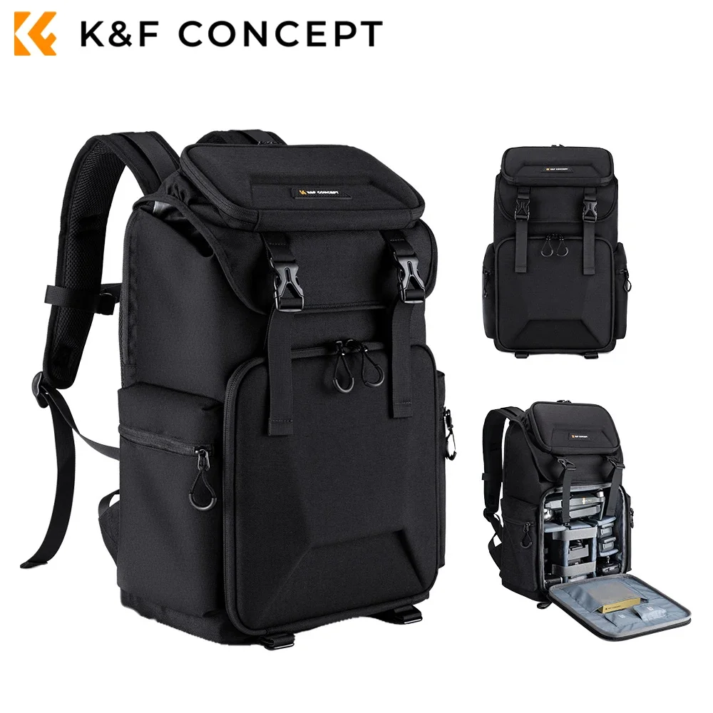 K & F 컨셉 카메라 베낭가방, 노트북 수납 공간 포함,  캐논 니콘 카메라 렌즈 삼각대 부품, DSLR SLR 카메라용, 15.6 인치