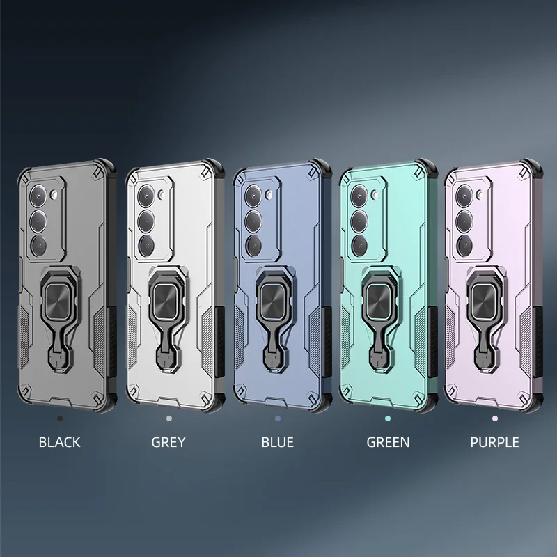 Durable Rugged Stand Case with Ring Holder - Heavy Duty Armor Protection