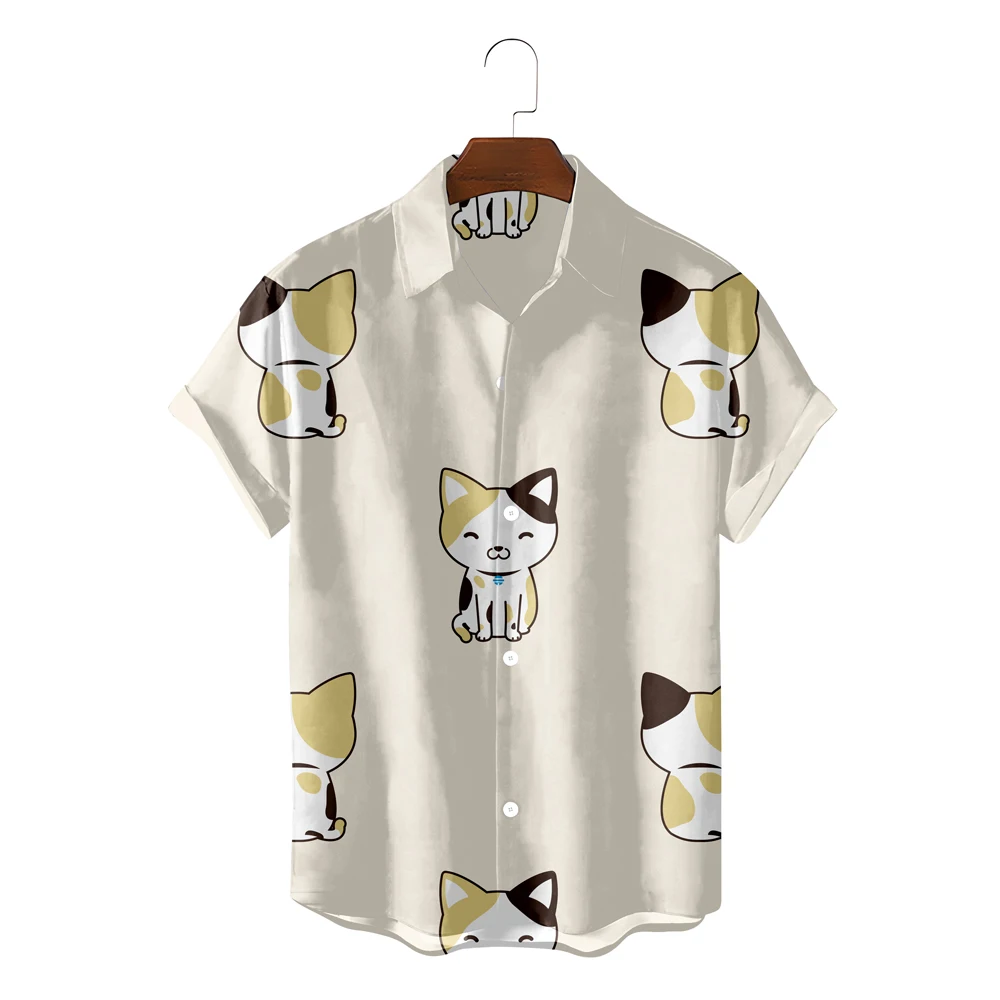 

2022 Summer Hawaiian Shirt 3D T-shirt Retro shirt Cartoon Animal Pattern Short Sleeve Man Camisa Vacation Casual Man T-shirt Bea