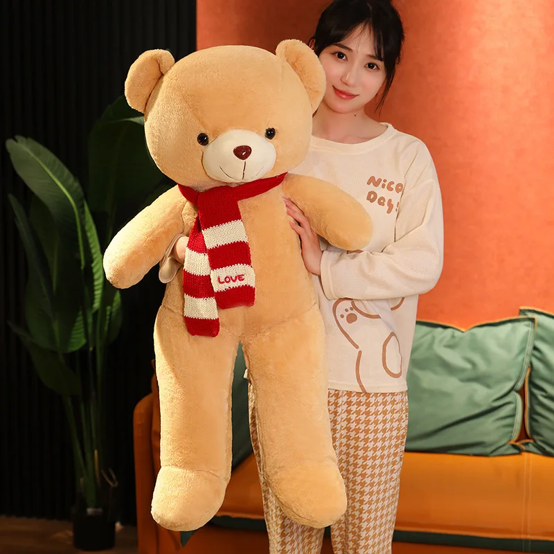 

Large Scarf Bear Teddy Bear Doll Plush Toy Big Bear Hugging Bear Doll Girl Cloth Doll Birthday Gift