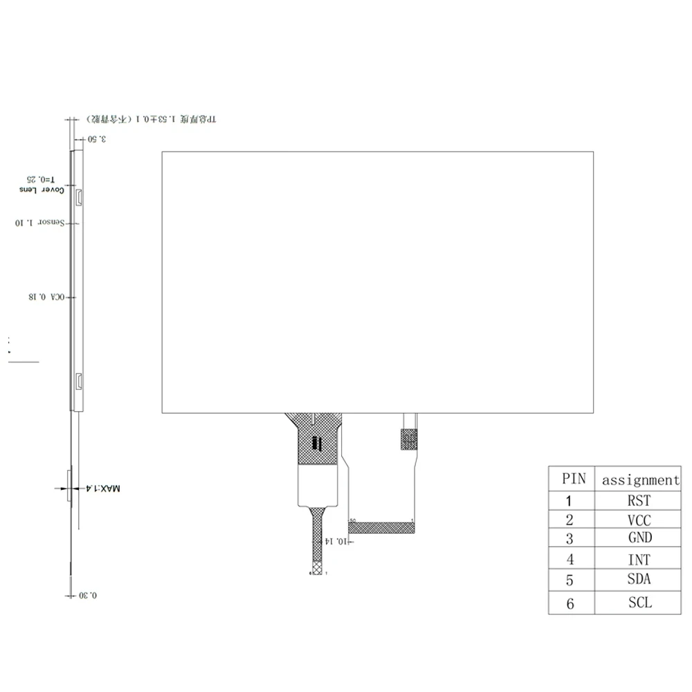 TFT-Anzeigemodule, 500 Leuchtdichte, 1024 x 600 IPS, vollständiger Blickwinkel, 7 Zoll, 10,1 Zoll, kapazitiver Touchscreen – Detail 7